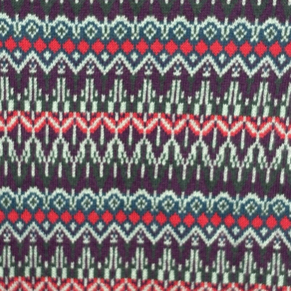 L.L. Bean Women's Cotton Cashmere Purple Geometric Print Turtleneck Sweater Sz S - Picture 6 of 9